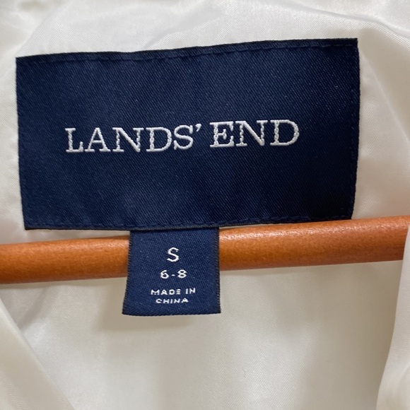 Lands End  Down vest Size S Cream stand up collar back waist detail gorp core - Picture 2 of 8